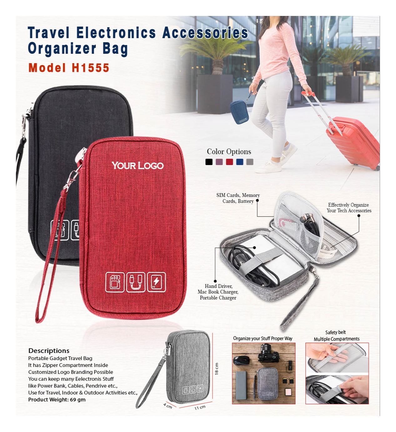 Electronics Accessories Bag