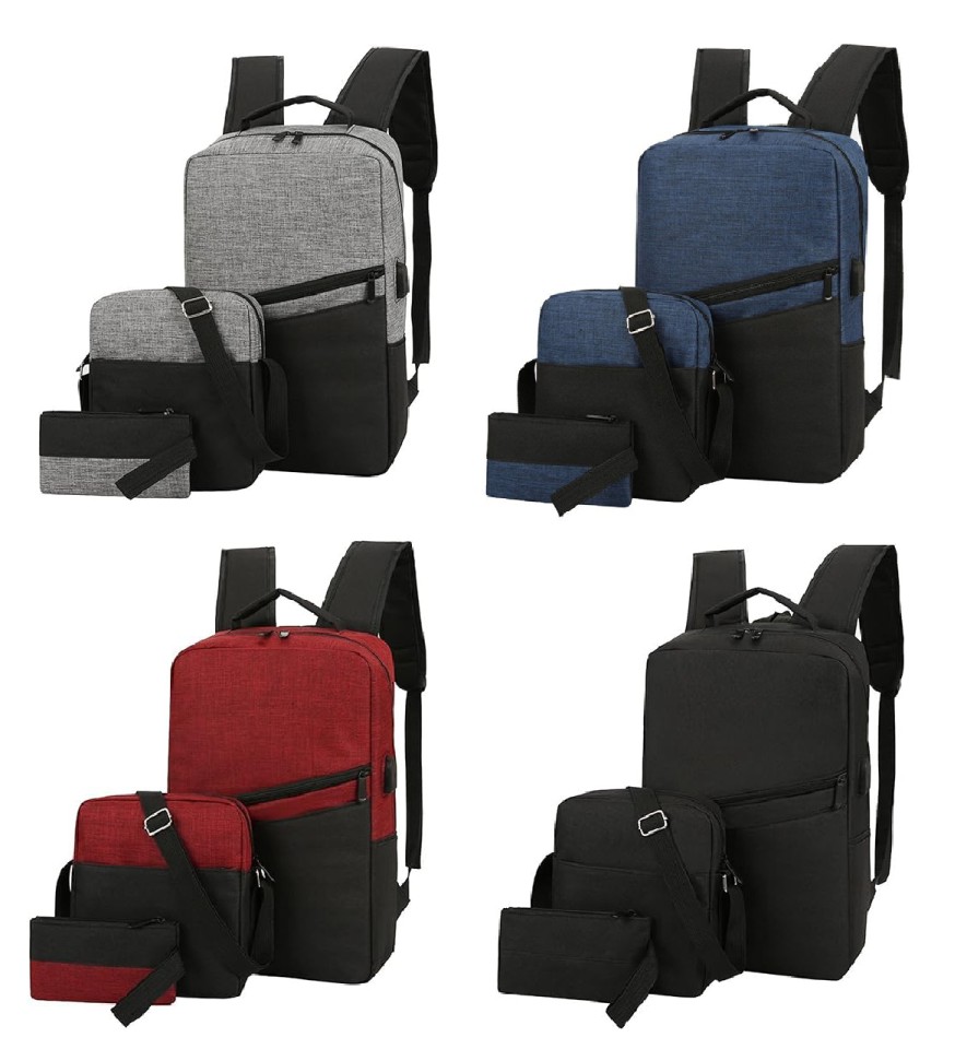 3 Piece Set Travel Laptop Backpack