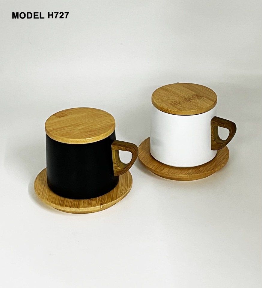 Coffee Mug with Wooden Lid